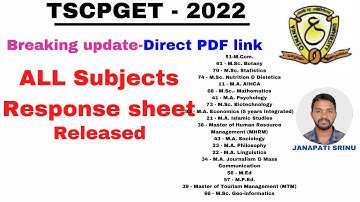 CPGET 2022 Response sheet released | CPGET 2022 Answer Key Released | CPGET 2022 Key 2022