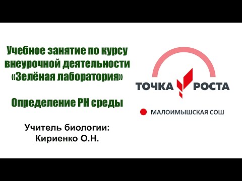 Занятие по внеурочной деятельности. Определение PH среды.