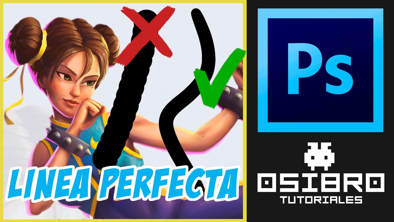 DIBUJA con una LÍNEA PERFECTA en Photoshop - YouTube