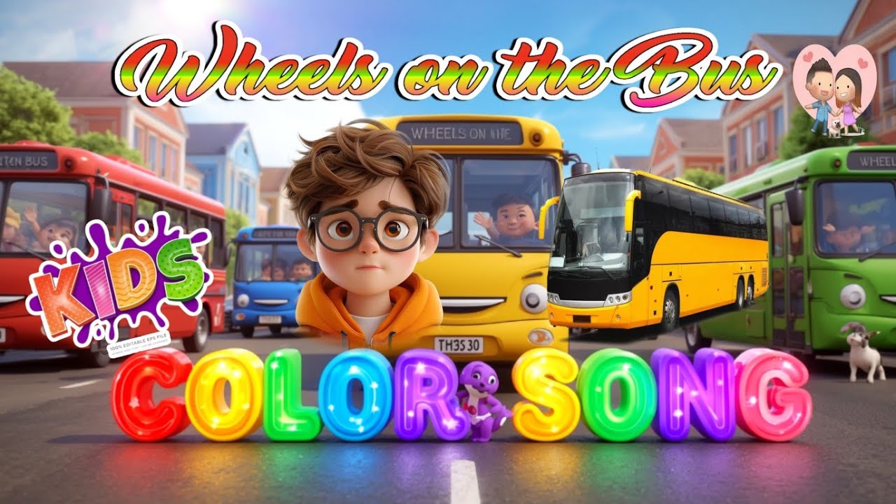 Wheels on the Bus Color Song + More | Mother Goose Club Nursery Rhymes ...