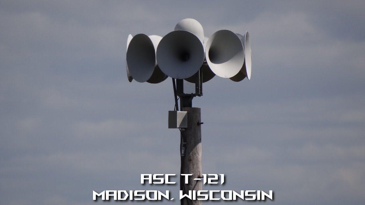 ASC T-121 Tornado Siren Test - Alert - Madison (Dane Co.), WI - YouTube
