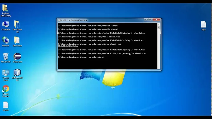 Windows command line tutorial NO 8 del & overwrite