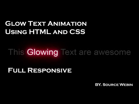 Glow Text Animation Live | HTML & CSS | Web Designing | Source Webin