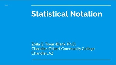 PSY 230: Statistical Notation