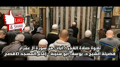 تلاوة صلاة الفجر / آيات من سورة آل عمران مع فضيلة الشيخ د. يوسف أبو سنينة، إمام المسجد الأقصى