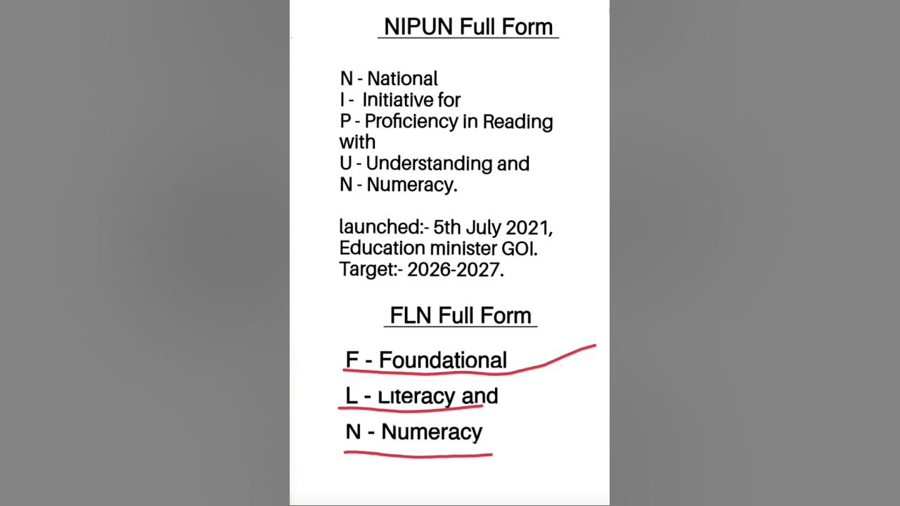 Full Form NIPUN FLN By Er R Kumar youtubeshorts ytshorts YouTube full-form-of-nipun-nipun-bharat-nipun-fullform-youtube