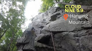Trad climbing: Cloud Nine 5.9 at Hanging Mountain
