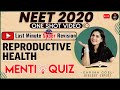 Reproductive Health Class 12 Question and Answer | NEET 2020 Preparation | NEET Biology |Garima Goel