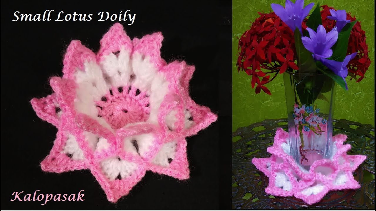 Small Lotus Doily (English subtitles) | Doily 72 | Flower Pot Holder | छोट्या कमळाचं आसन