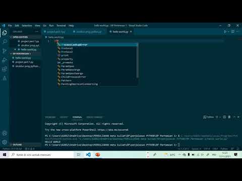 cara menampilkan hello world di python