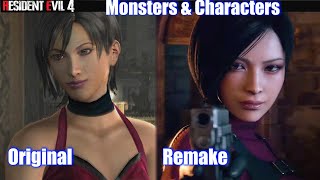 Resident Evil 4 Remake vs Original - Characters \& Monsters Comparison (2005 vs 2022)