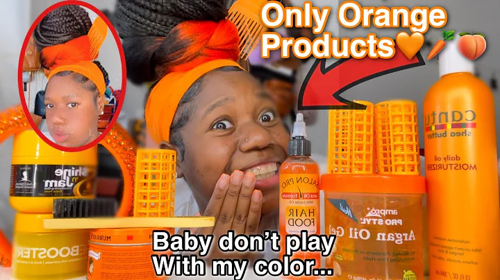 Doing my Damage Hair Only Using ORANGE hair Produc...