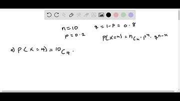 Let X be a binomial random variable with n = 10 and p = 0.2. Find the following values. (Round your…