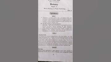 B.Sc  (first year) fist semester Botany syllabus