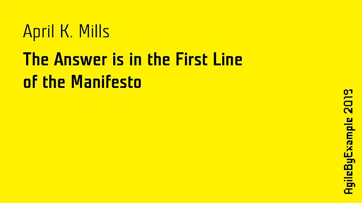 AgileByExample 2019: April K. Mills - The Answer i...