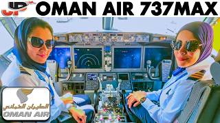 Salalah to Muscat in Oman Air Boeing 737MAX cockpit