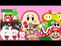 Kirby animation  eating super mario bros party desserts food mukbang waddledee