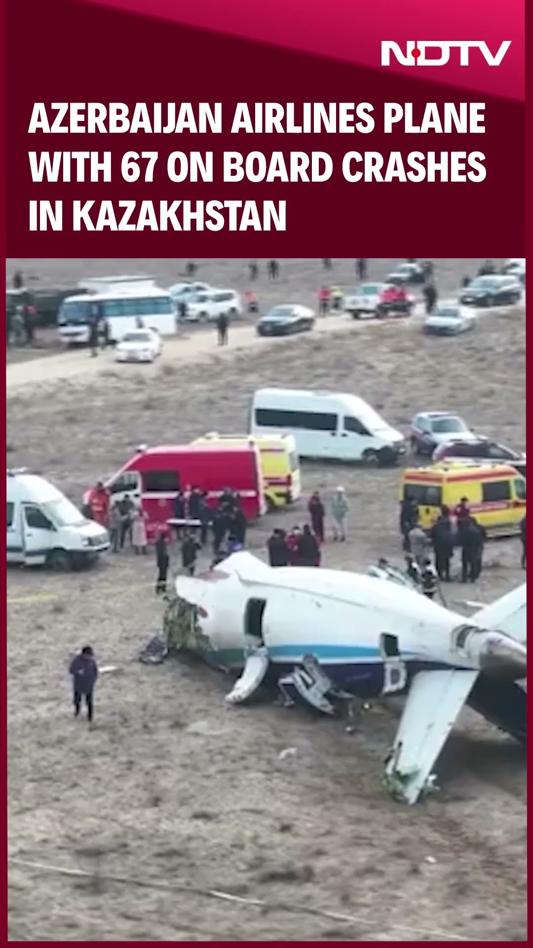 Azerbaijan Airlines Plane With 67 On Board Crashes Near Aktau City In Kazakhstan, Bursts Into Flames