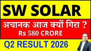 SW SOLAR अचानक आज क्यों गिरा ? SW SOLAR Q2 RESULT 2026 I SWSOLAR SHARE LATEST NEWS . Sterling Wilson
