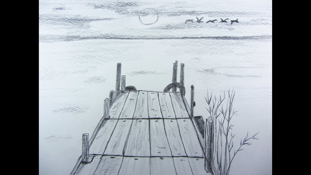 How to draw a dock in 1 point perspective in misty lake landscape  YouTube   Landscape drawing tutorial Landscape drawings Landscape sketch