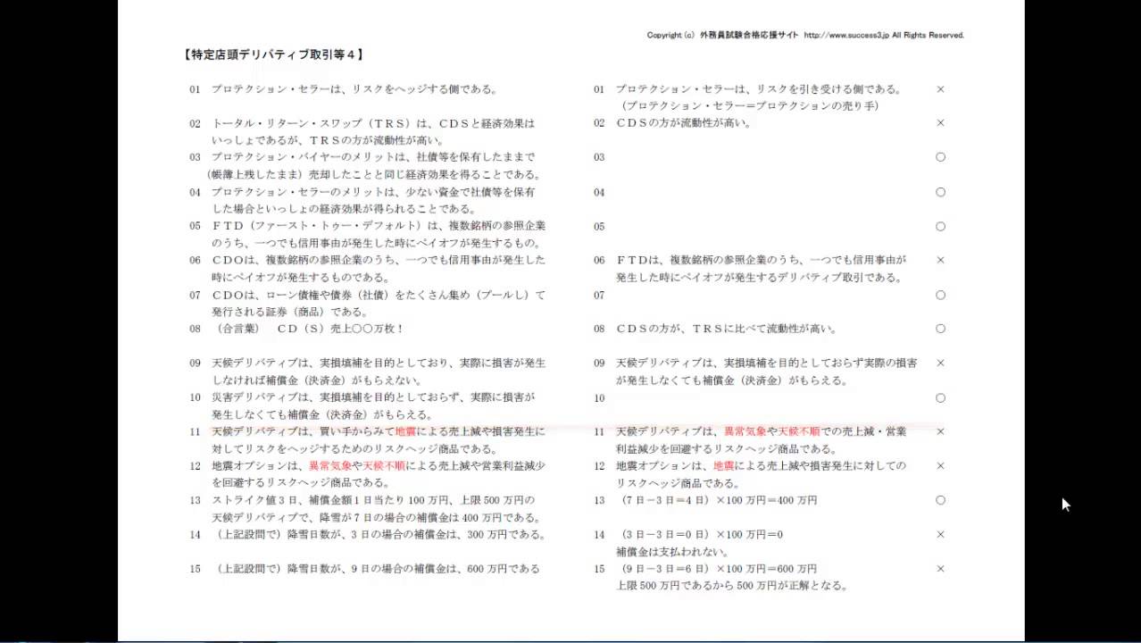 特定店頭デリバティブ取引等・４ 【外務員試験・合言葉ｄｅ合格！】 - YouTube