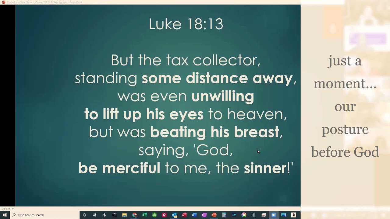 just a moment... our posture before God