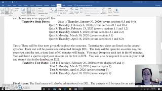 Math 125 Course Syllabus