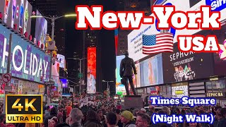 New-York, United States 🇺🇸 | Crowded Times Square on a Saturday Night | 4K Walking Tour