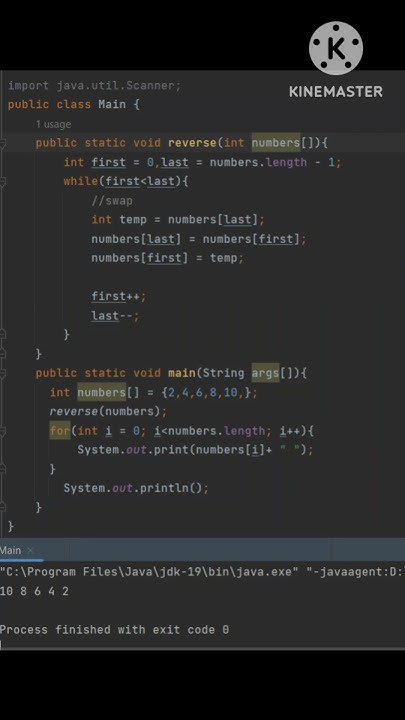 Reverse in array in java #java - YouTube