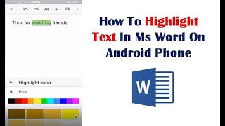 How To Highlight Text In Ms Word On Android Phone screenshot 5