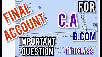 FINAL ACCOUNT : IMPORTANT PRACTICAL 1 FOR 11TH / CA / B.COM .. 💯