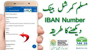 how to check iban number mcb bank roshan digital account