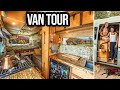 VAN TOUR | TWO HOT BABES turn PRISON VAN into INCREDIBLE DIY TINY HOME