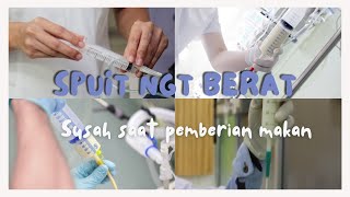 heavy when giving food and drink through the NGT tube