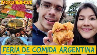 PRIMERA VEZ en una FERIA GASTRONOMICA ARGENTINA || COMIENDO COMIDA ARGENTINA || 25 de MAYO