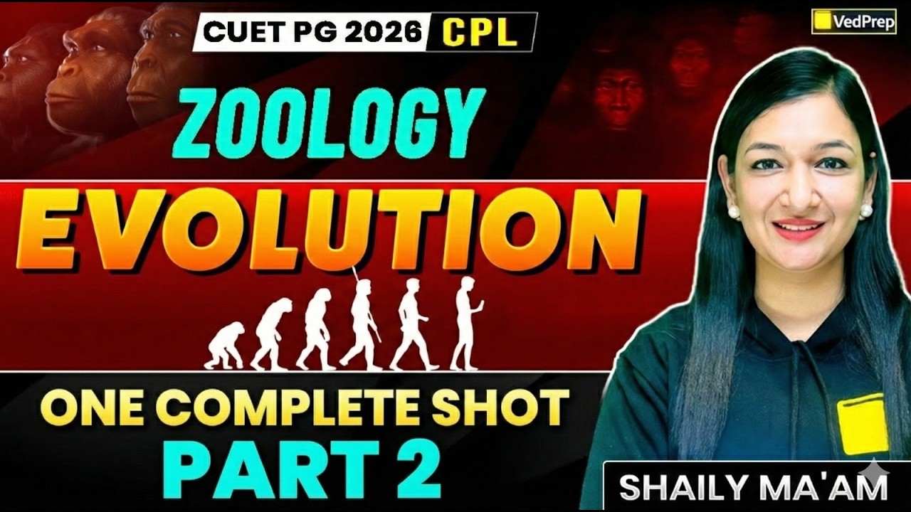 CUET PG 2026 Zoology | Evolution Part 2 | Complete Concept + PYQs | Shaily Ma’am | VedPrep Biology