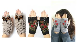 how to crotchet fingerless gloves design