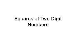 Vedic Math Tricks - How To Find Square Of Any Two Digit Number Quickly