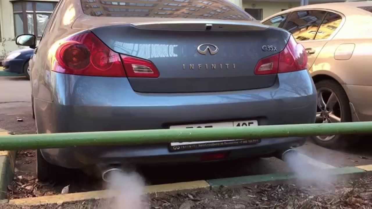 Cold start Infiniti G35x v36 stock exhaust YouTube