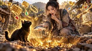 Poor girl saves black cat, unlocks treasure spirit cat, digs treasures and becomes richest woman!