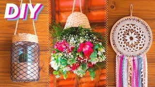 3 DIY FÁCEIS PARA SUA CASA ou FESTA: Filtro dos Sonhos, Arranjo pendurado e Arandela