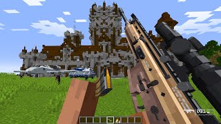 Minecraft but I Use MODERN GUNS to Destroy a Pillager Castle! 🔫🔥