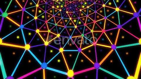 Neon Flashing Colorful Grid | Motion Graphics - Envato elements