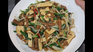 经典家常菜“豆芽香干炒肉丝”好吃下饭,推荐大家试一试
