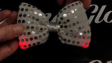 Light up sequin bow tie
