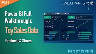 Power BI Full Build, Toy Company Sales Data:  Part 3 - Product & Store Performance Pages