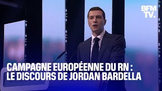 Européennes: l'intégralité du discours de Jordan Bardella lors du lancement de la campagne du RN