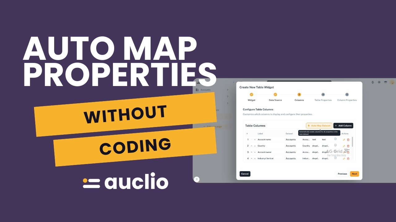 Auto Map Properties In Auclio No-Code Platform - YouTube