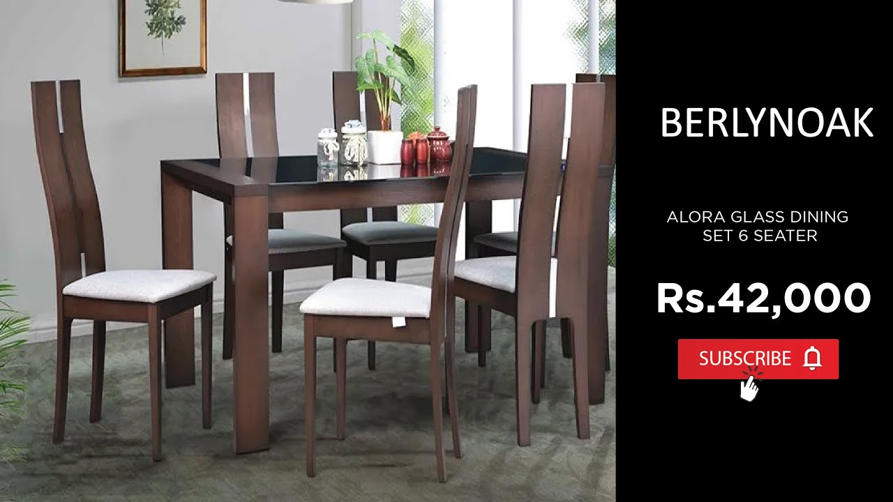 Berlynoak Alora Glass Dining Set 6 Seater YouTube