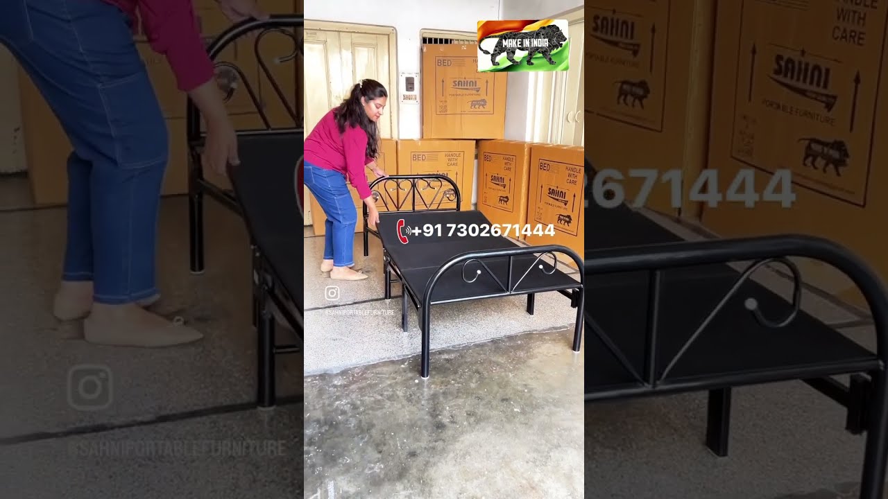 Sahni Portable Furniture Folding Iron Bed With Or Cushion In 6by3ft And 6by4ft Shorts Viral